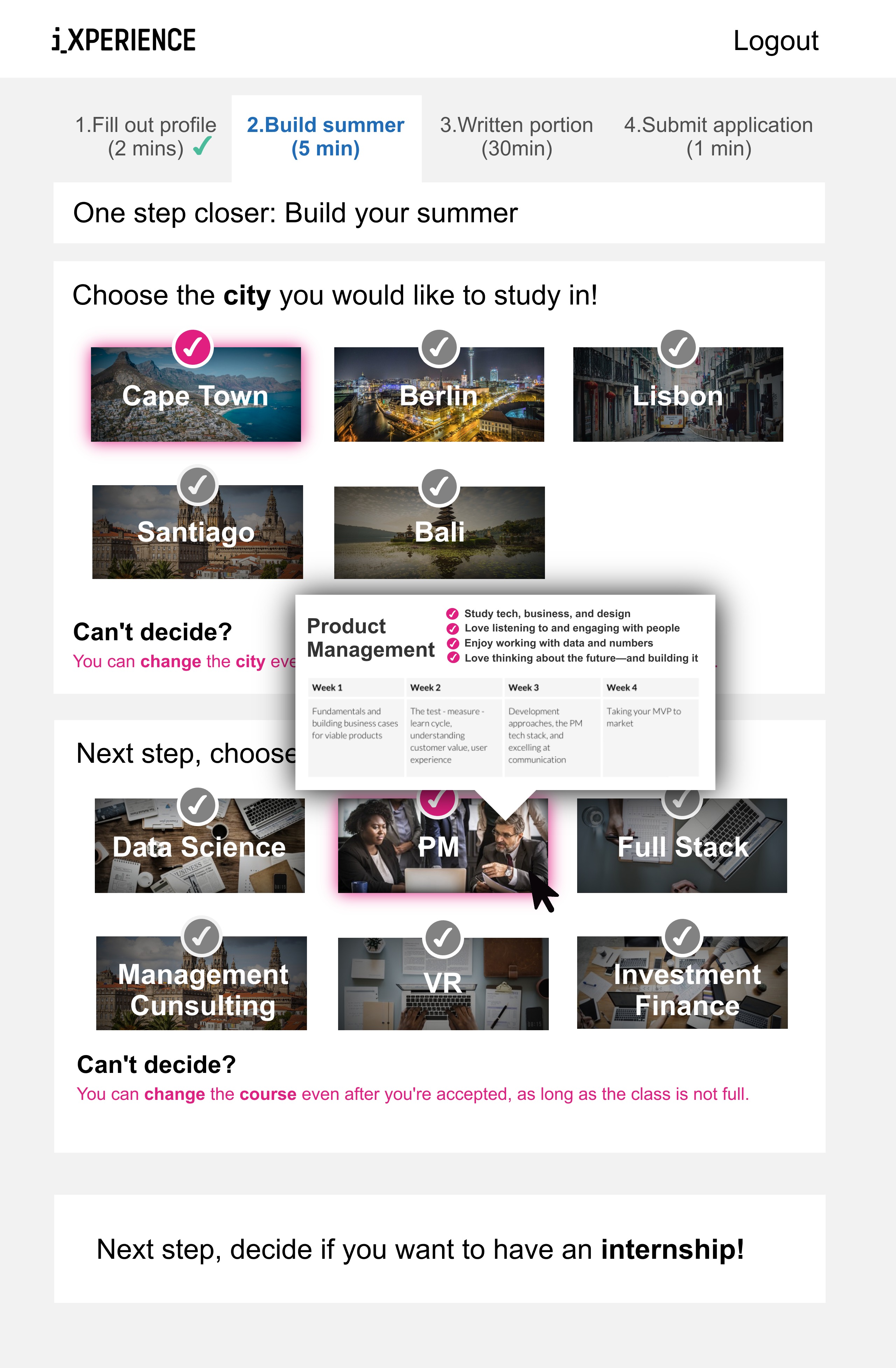 Step 4 – Select Course